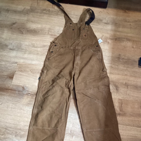 Vintage Carhartt Men's Brown 100% Cotton Overalls 34x32